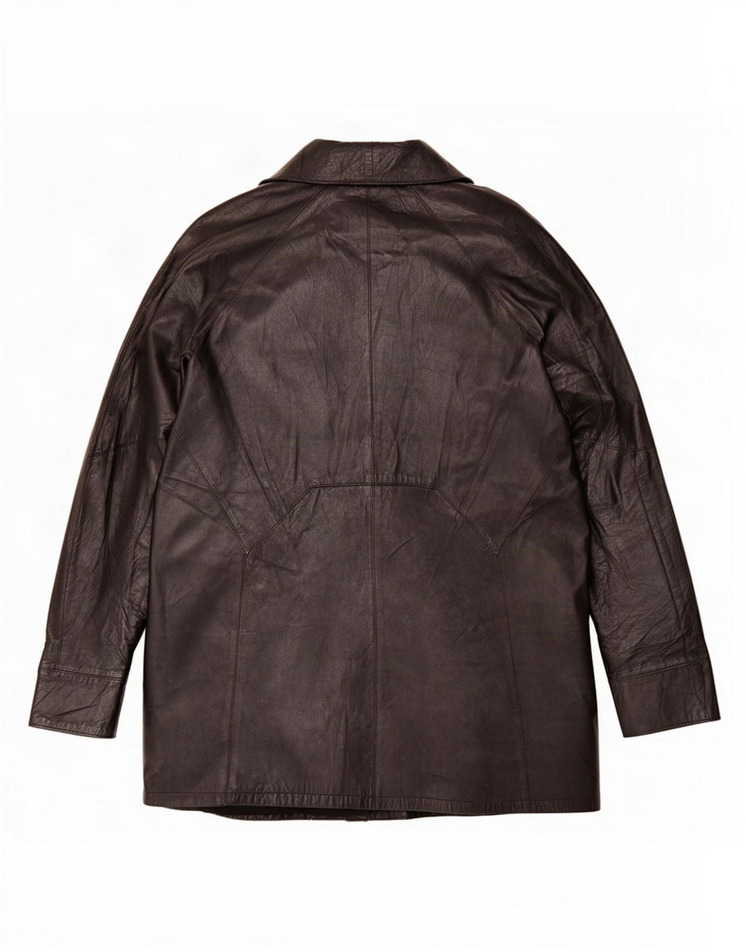 Casaco de couro superdimensionado vintage feminino IT 46 grande preto