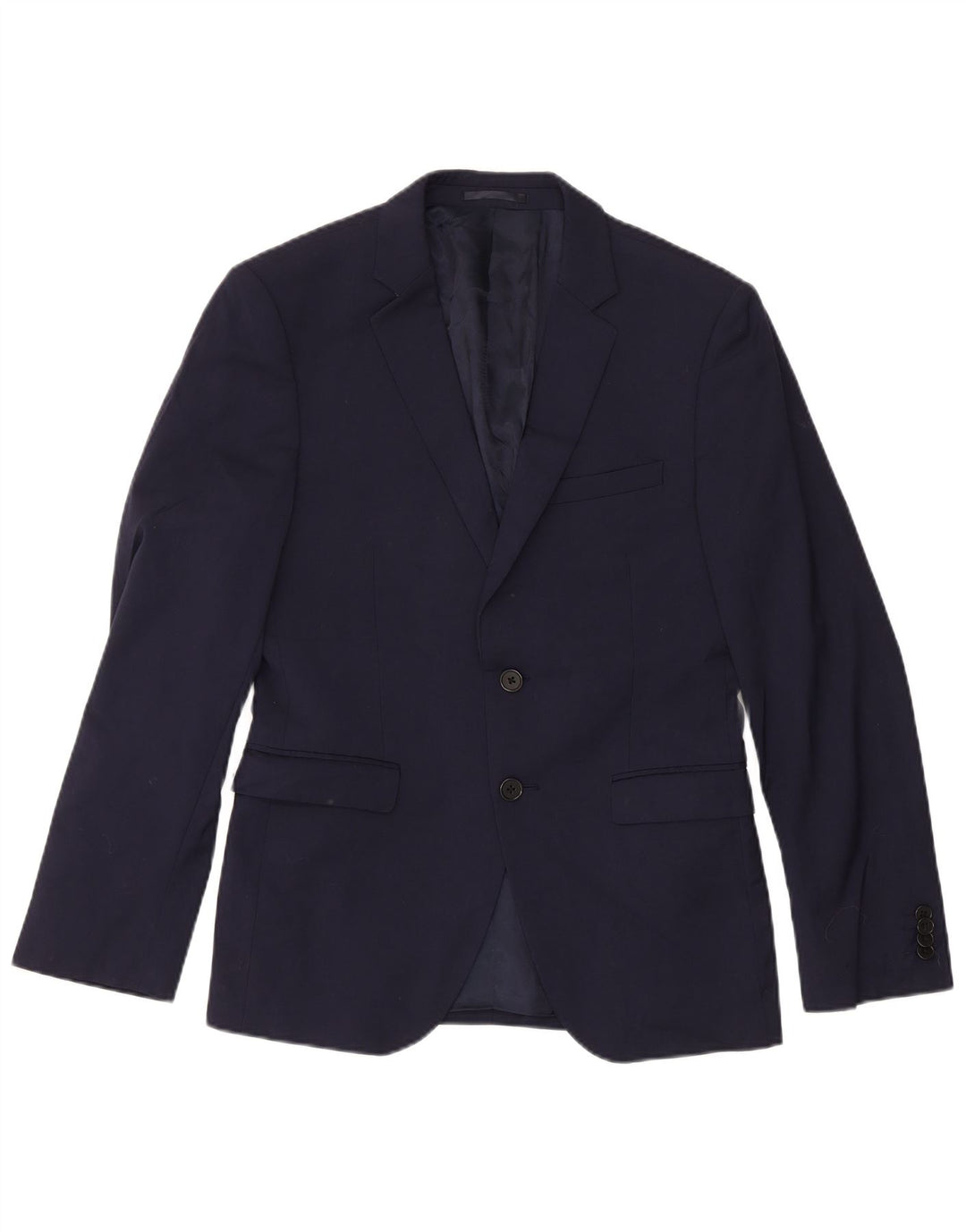 Jaqueta blazer masculina Dkny Slim Fit 2 botões Reino Unido 38 lã azul marinho médio