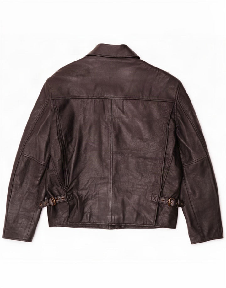 Jaqueta de couro masculina vintage IT 48 preto médio