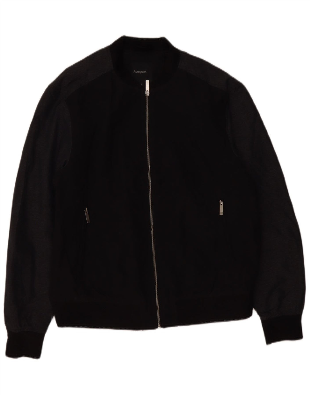 Jaqueta bomber masculina MARKS & SPENCER UK 40 grande preto colorblock poliamida