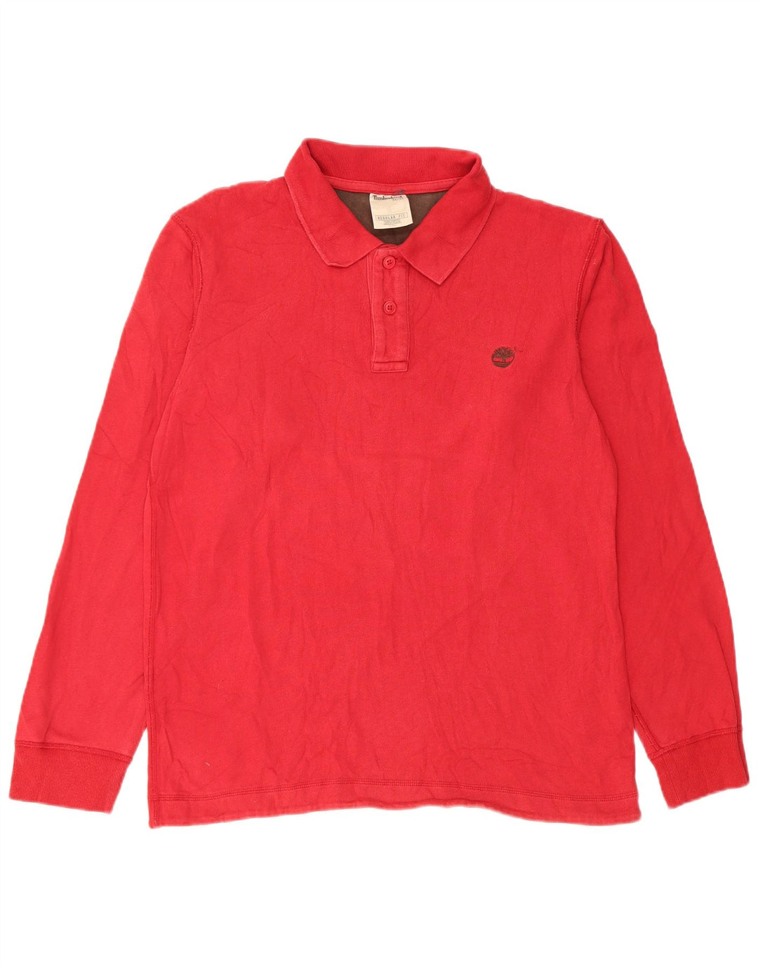 Camisa polo masculina Timberland manga comprida regular fit médio algodão vermelho