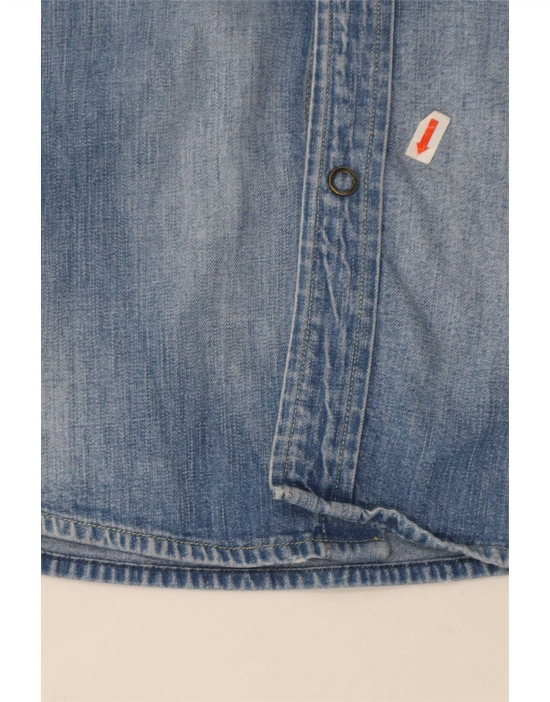 Camisa jeans masculina de manga curta Lee grande algodão azul