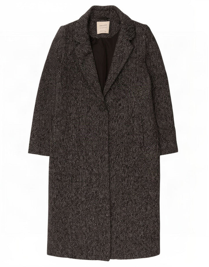 Sobretudo feminino Zara UK 16 grande lã cinza