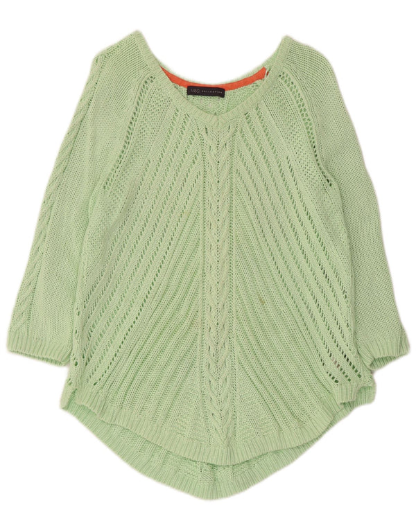 Suéter feminino Marks & Spencer assimétrico com decote em V Reino Unido 18 XL verde
