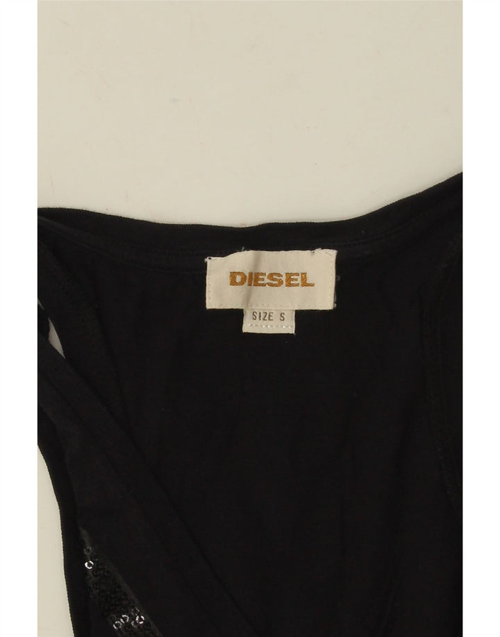 Colete feminino Diesel Top UK 10 pequeno preto
