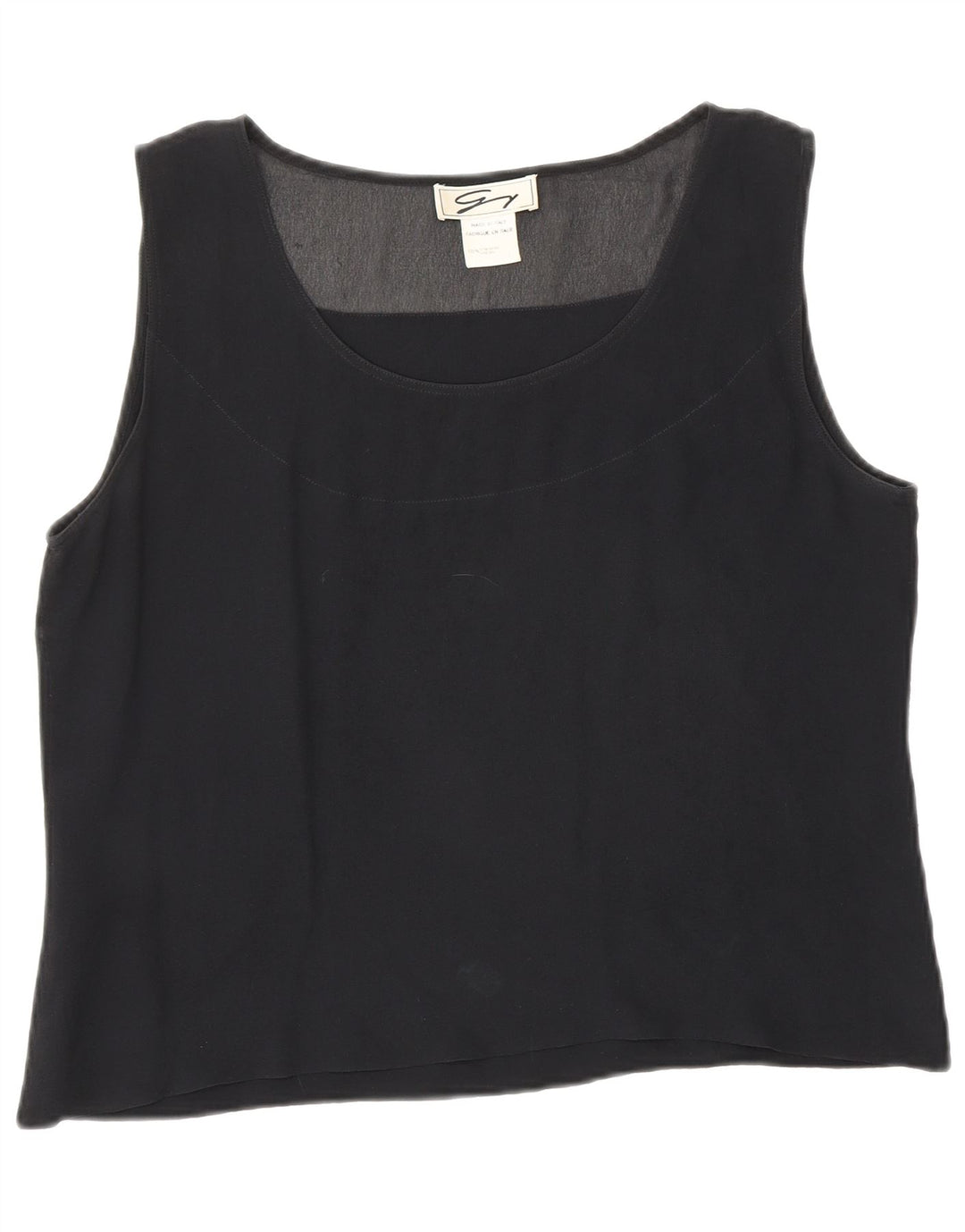 Blusa feminina Genny cropped sem mangas Reino Unido 12 seda preta média