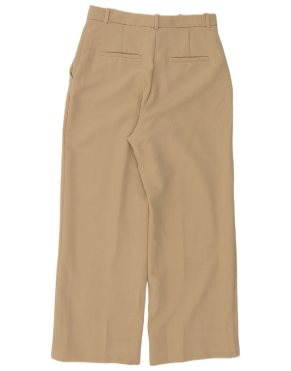 Zara Calça Chino Feminina Cintura Alta Perna Larga Médio W30 L28 Bege