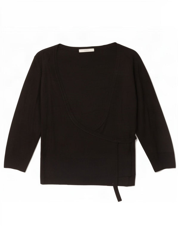 Suéter cardigã feminino Marks & Spencer manga 3/4 Reino Unido 12 médio preto