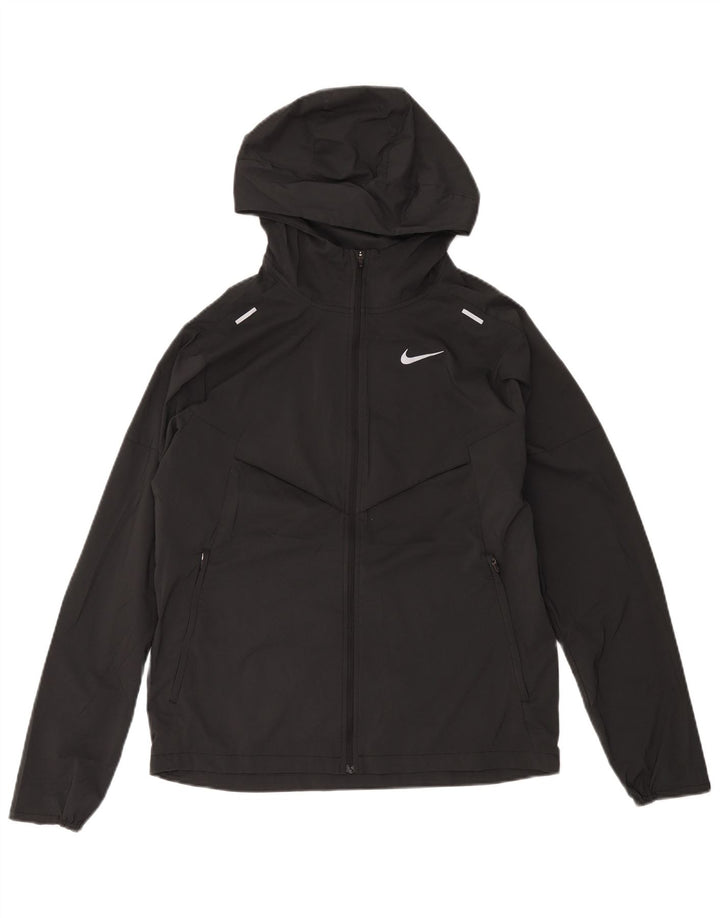 Jaqueta masculina Nike com capuz e jaqueta pequena de poliéster preto