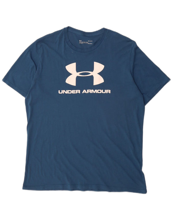 Camiseta masculina Under Armour Heat Gear Graphic Top grande azul