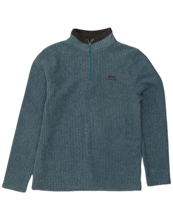 Estranho Peixe Masculino Zip Neck Fleece Jumper Pequeno Poliéster Azul