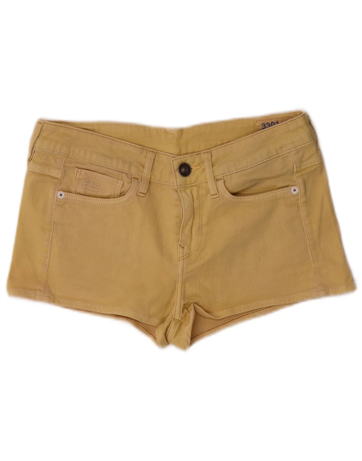 Calça jeans feminina G-Star 3301 W26 pequeno algodão amarelo