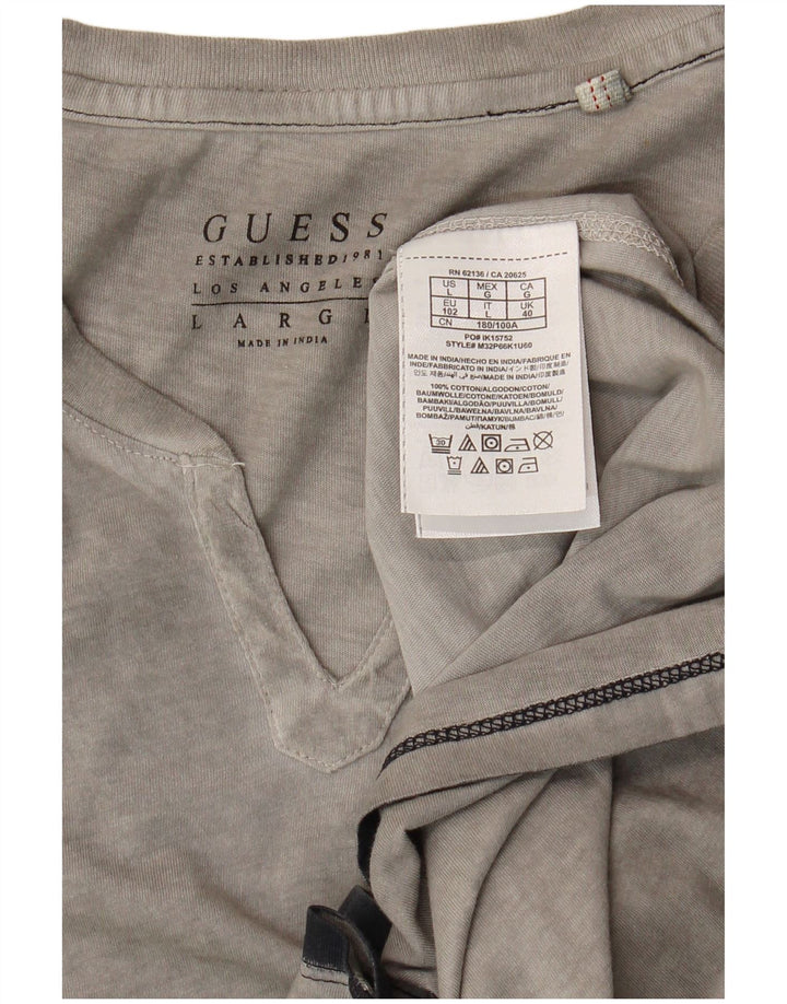 Camiseta masculina Guess grande algodão cinza