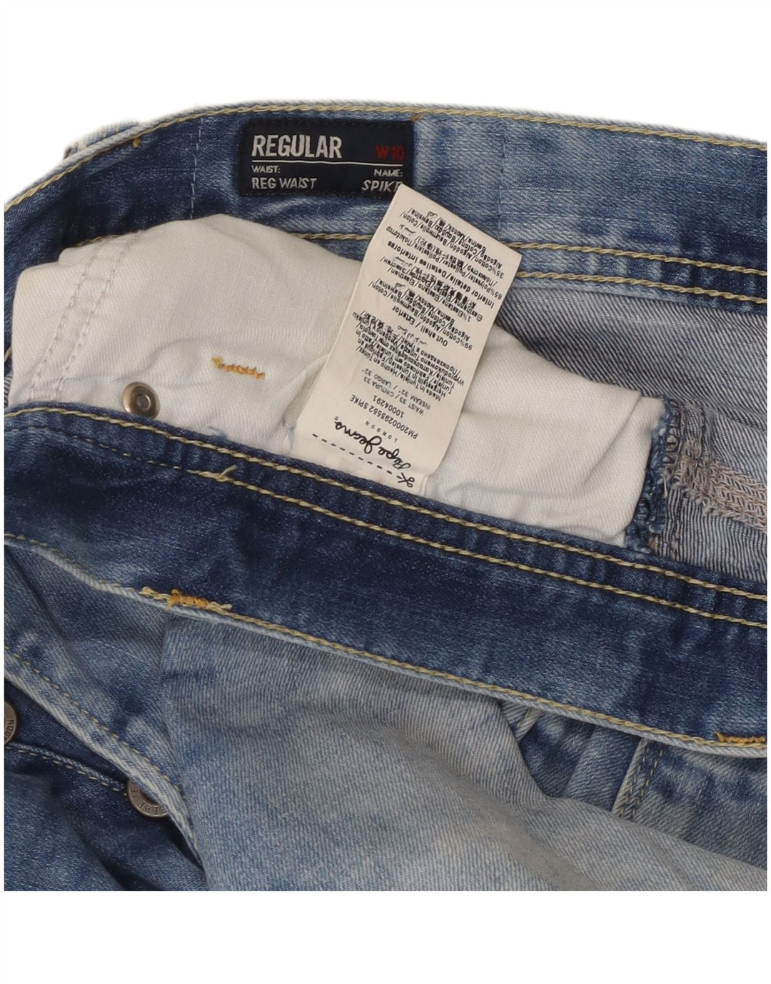 PEPE Jeans feminino jeans reto W33 L32 azul algodão