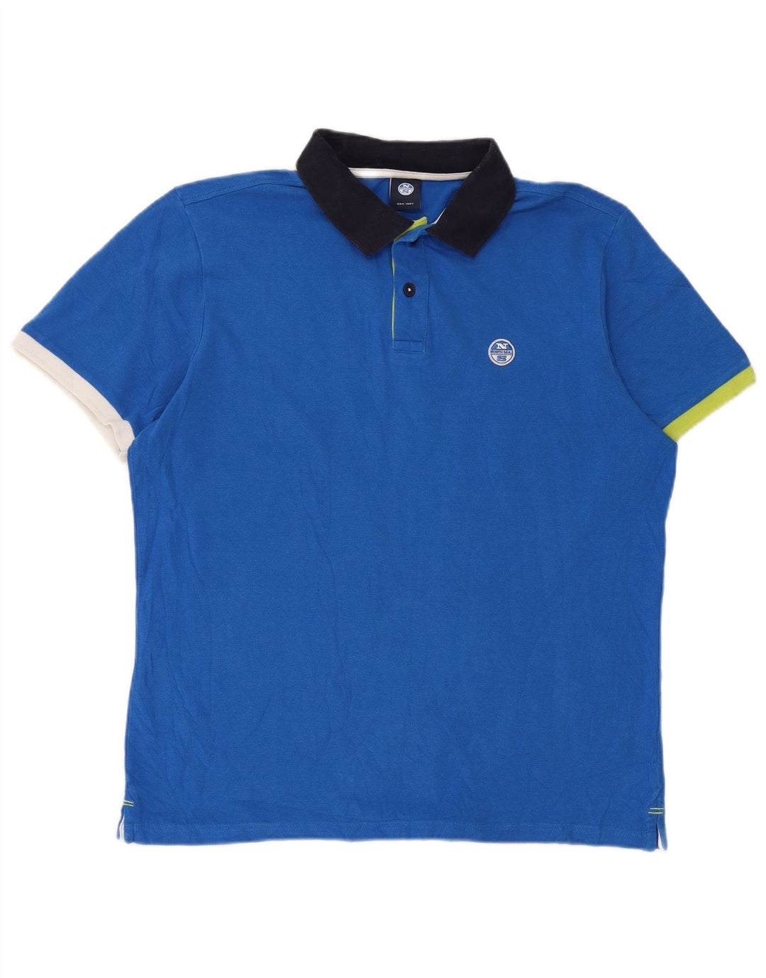 Camisa polo masculina North Sails pequena azul colorblock