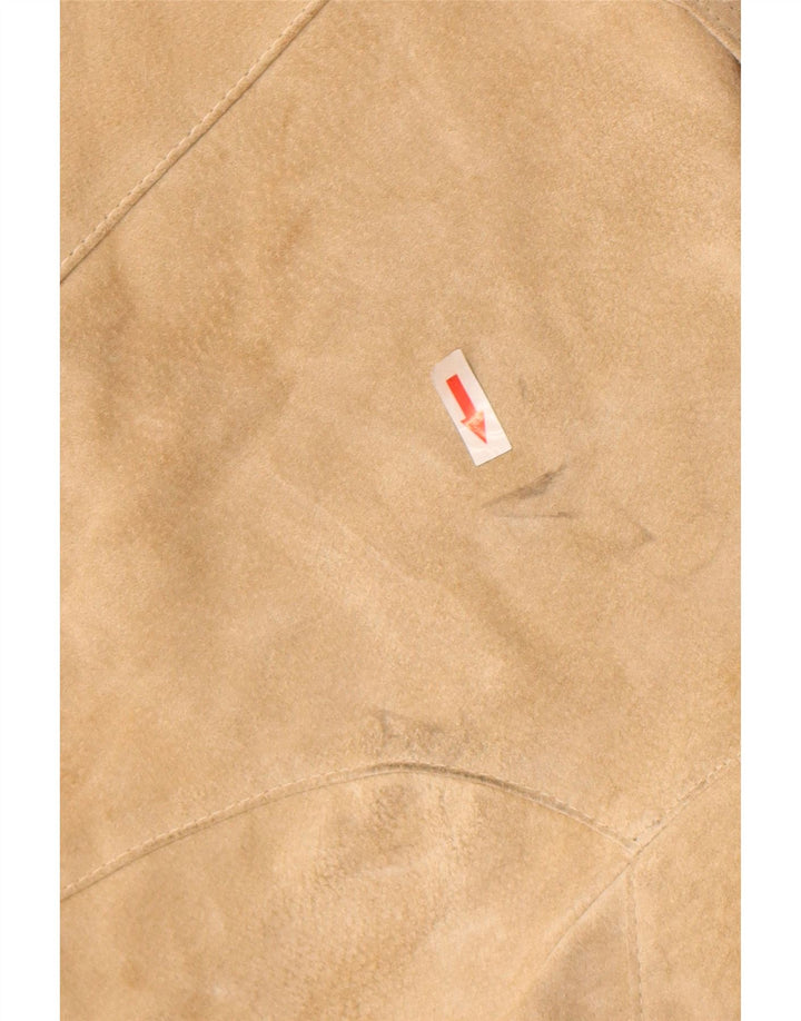 Jaqueta bomber de camurça feminina vintage IT 48 XL bege