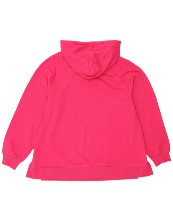 Suéter com capuz feminino Marks & Spencer Reino Unido 14 grande algodão rosa