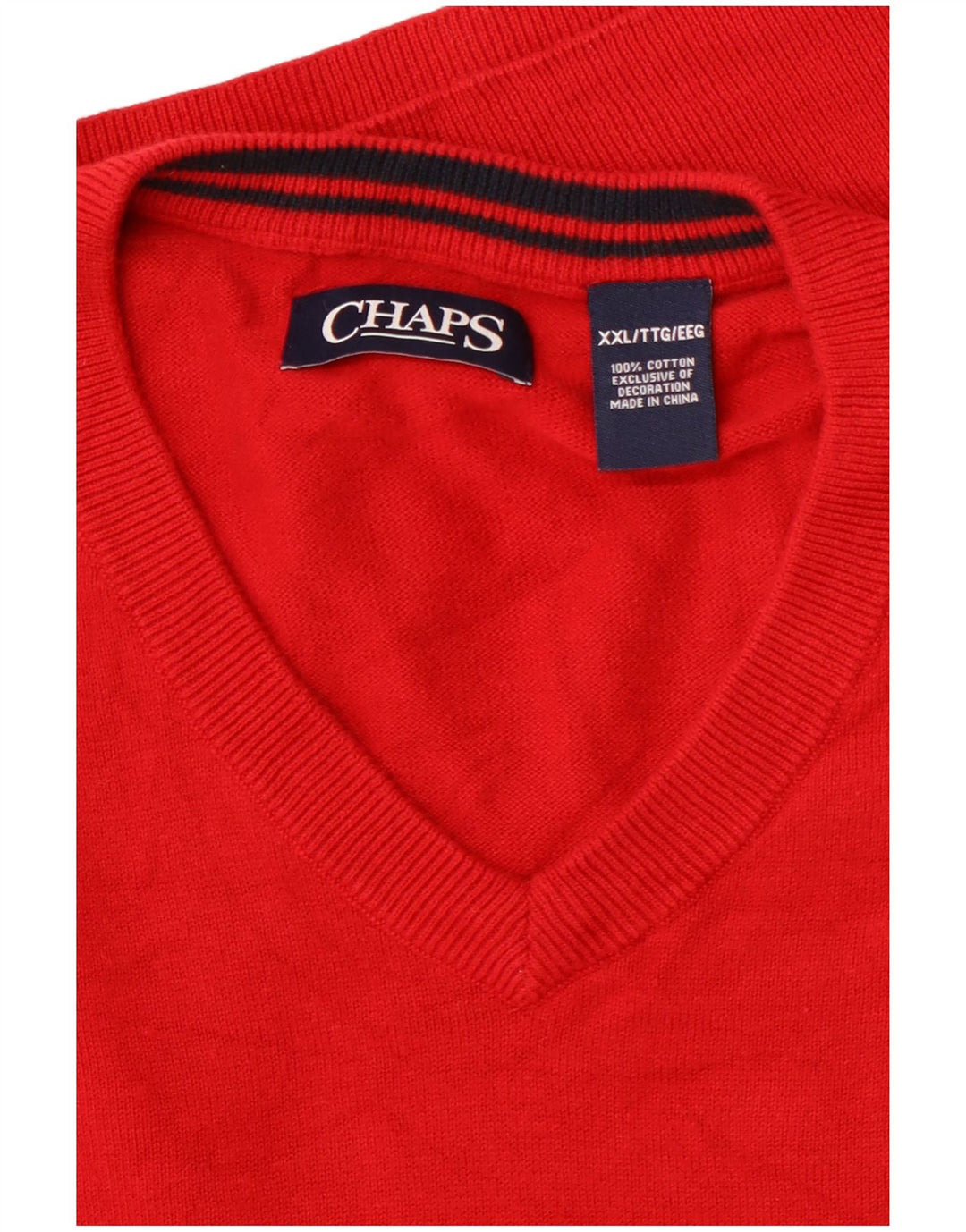 Regata masculina CHAPS colete 2XL algodão vermelho