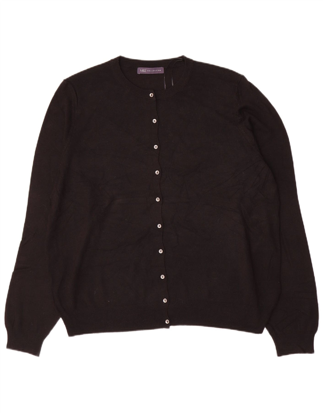 Suéter cardigã feminino MARKS & SPENCER UK 20 2XL preto viscose