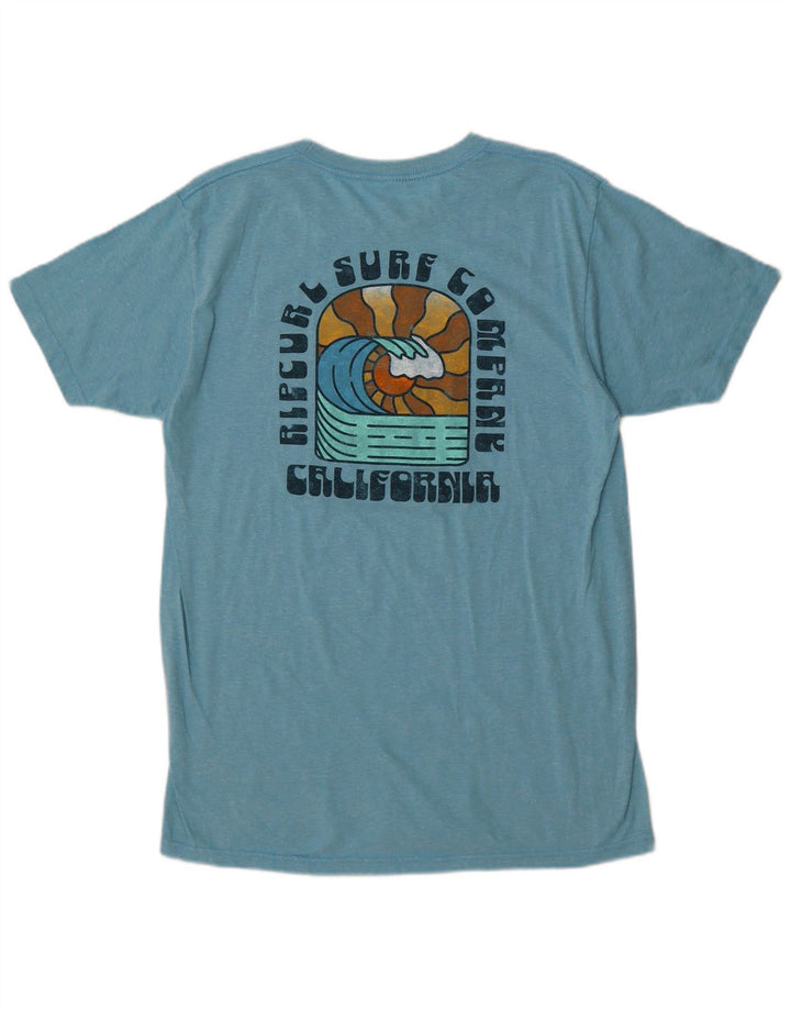 Camiseta masculina Rip Curl com ajuste padrão gráfico de algodão manchado azul médio