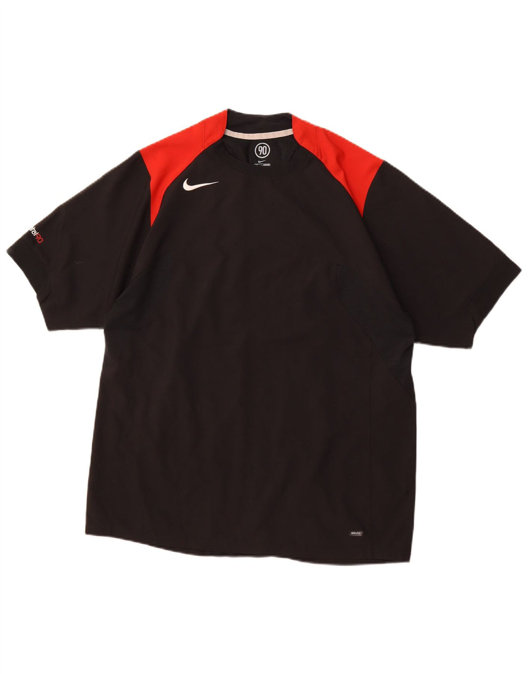 Camiseta masculina NIKE Dri Fit UK 42/44 grande preto colorblock poliéster