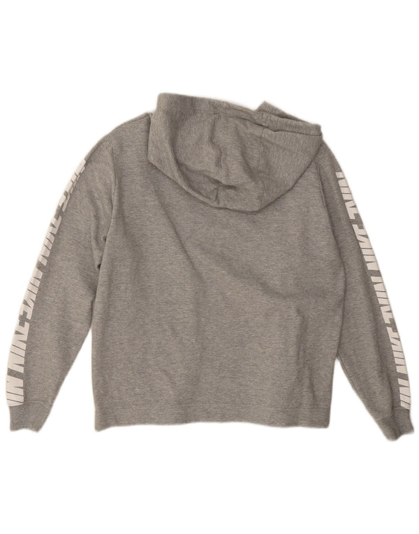 Jumper com capuz Nike feminino gráfico oversized UK 14 algodão cinza médio