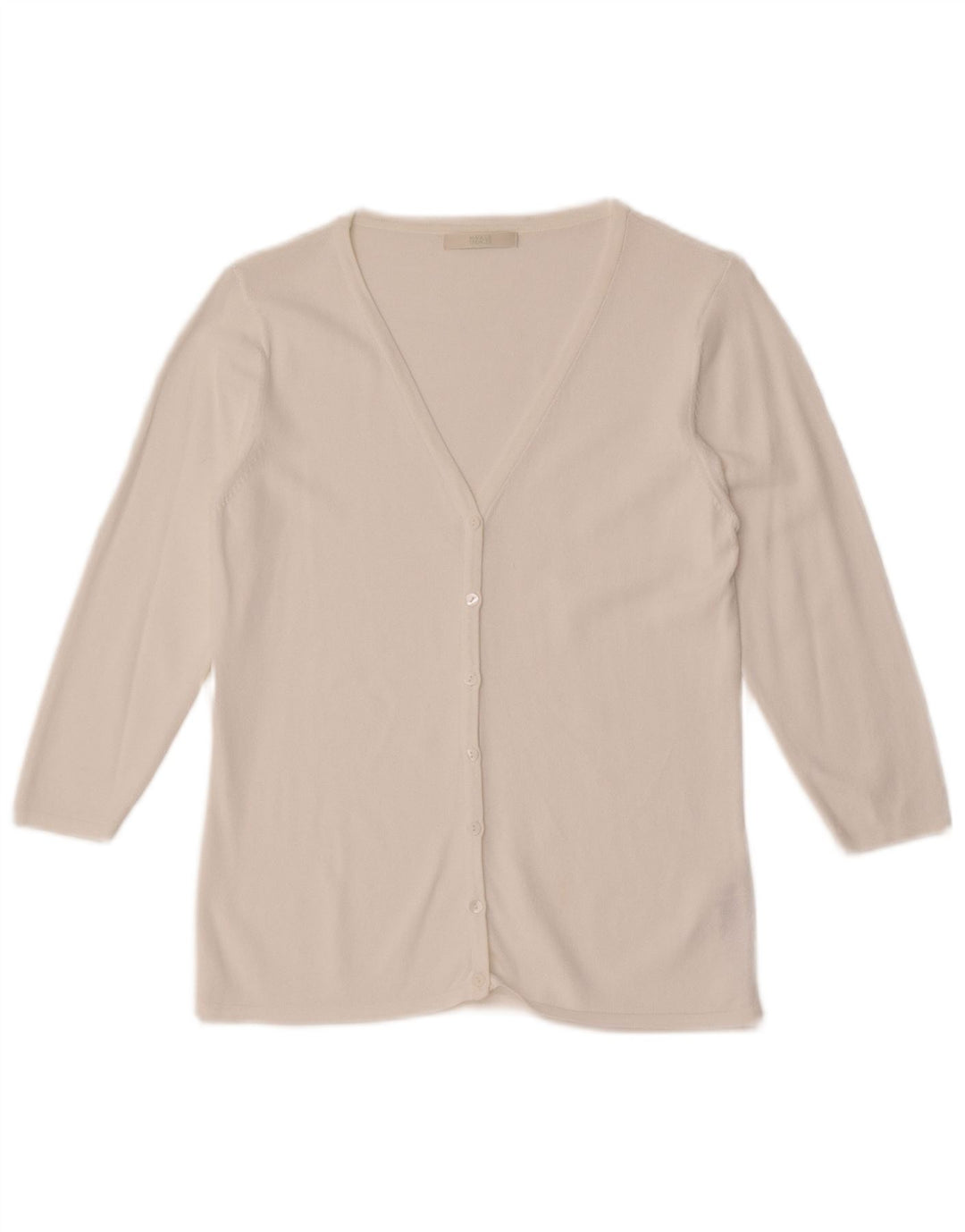 Suéter cardigã feminino Marks & Spencer manga 3/4 Reino Unido 10 pequeno branco