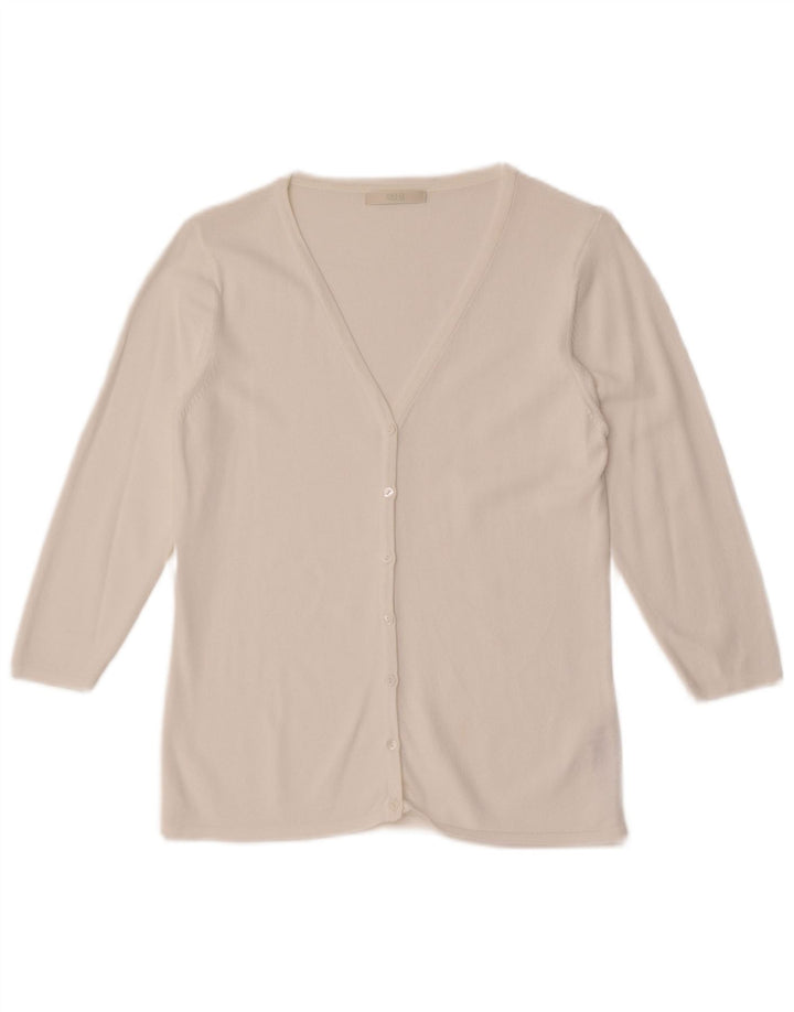 Suéter cardigã feminino Marks & Spencer manga 3/4 Reino Unido 10 pequeno branco