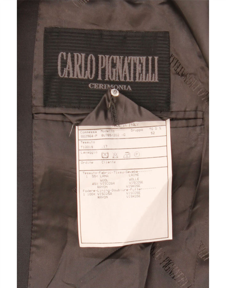 Jaqueta blazer masculina de 3 botões CARLO PIGNATELLI IT 52 XL lã cinza