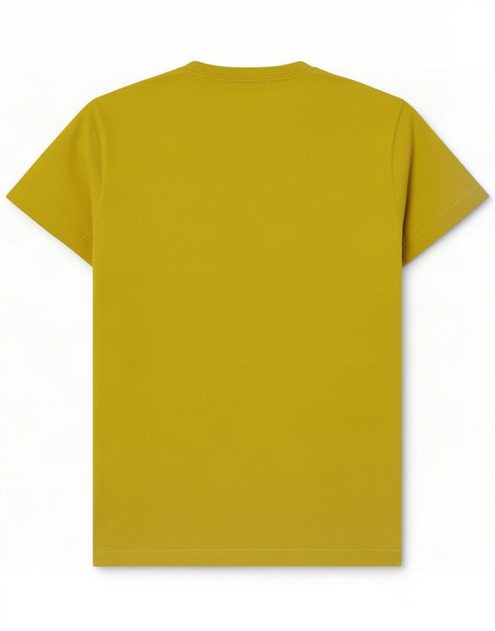 Camiseta gráfica masculina Franklin & Marshall de algodão amarelo médio