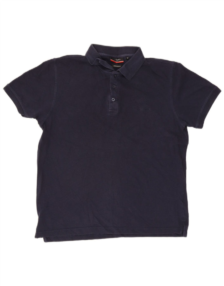 Camisa polo masculina Pierre Cardin Regular Fit médio algodão azul marinho
