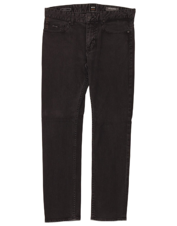 HUGO BOSS Mens Delaware Slim Jeans W32 L30 Black Cotton