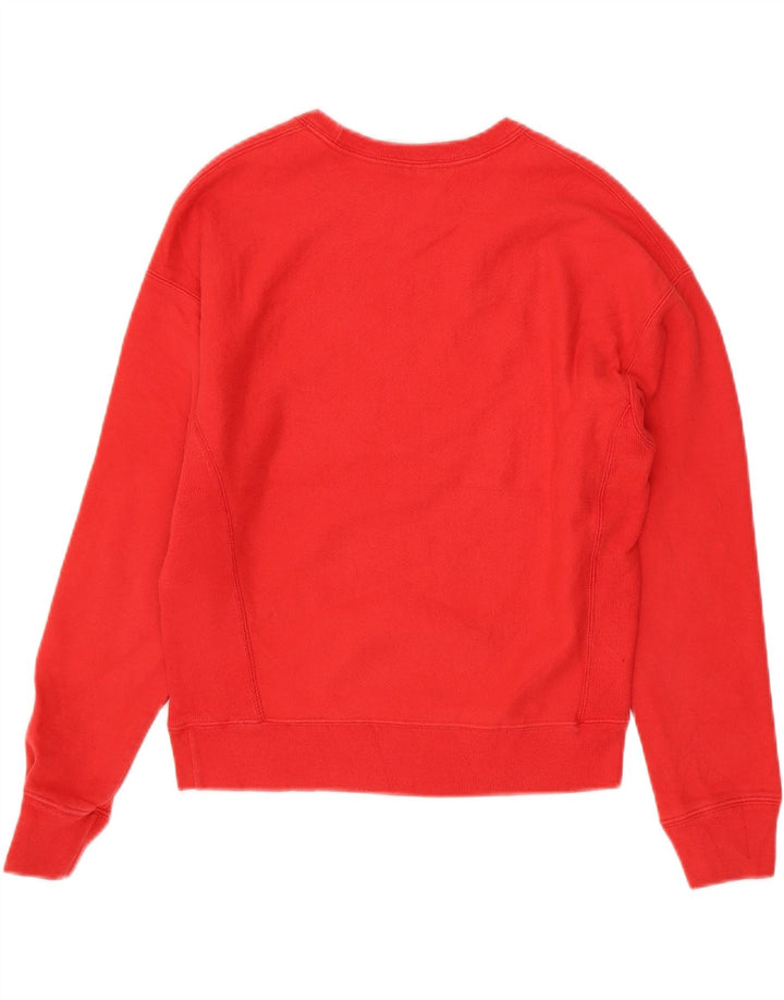 CHAMPION Suéter feminino oversized UK 10 pequeno algodão vermelho