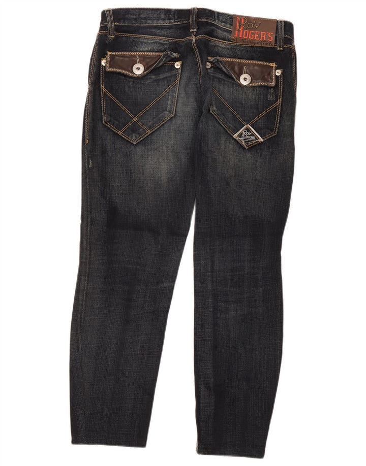Calça jeans feminina Roy Rogers desgastada W28 L26 azul