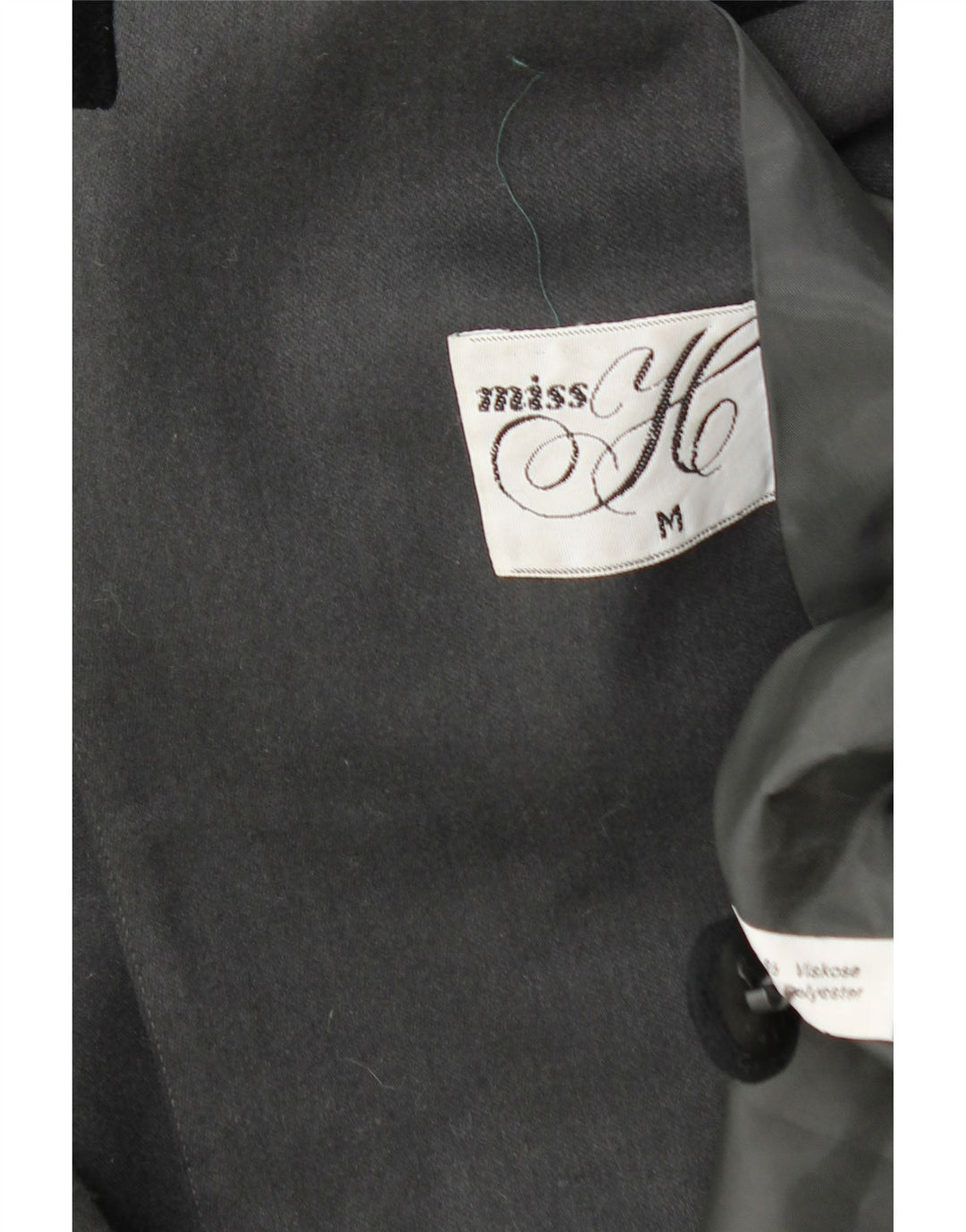Jaqueta blazer feminina MISS H com peito duplo Reino Unido 14 bloco colorido cinza médio