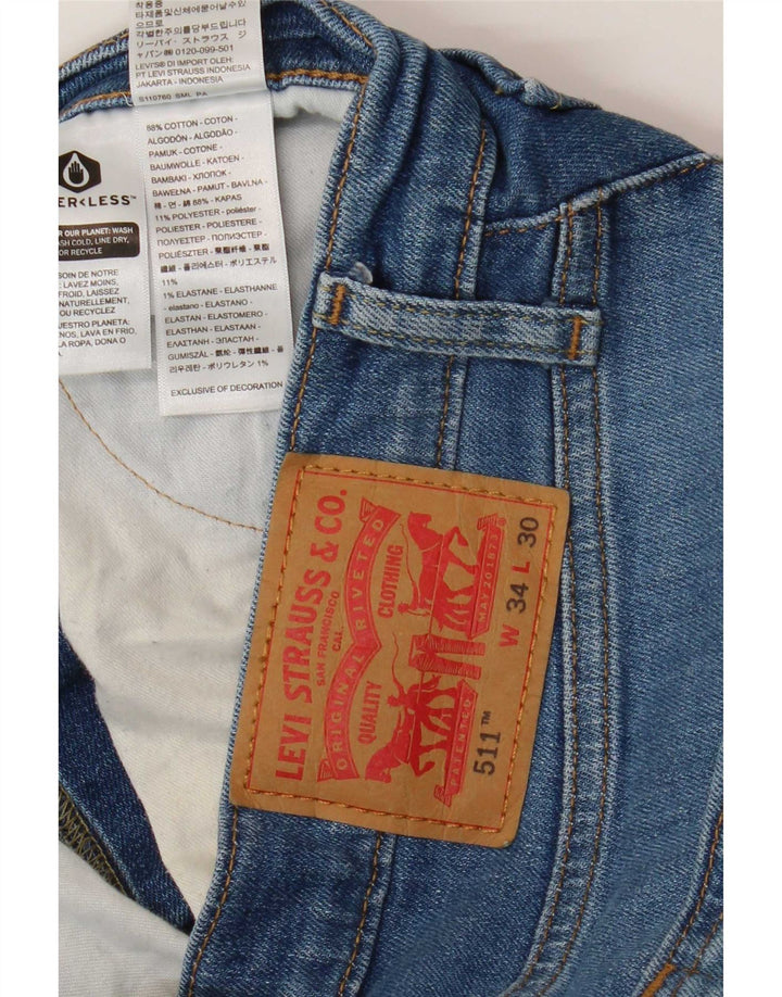 Calça Jeans Levis 511 Slim Masculina W34 L30 Azul Algodão
