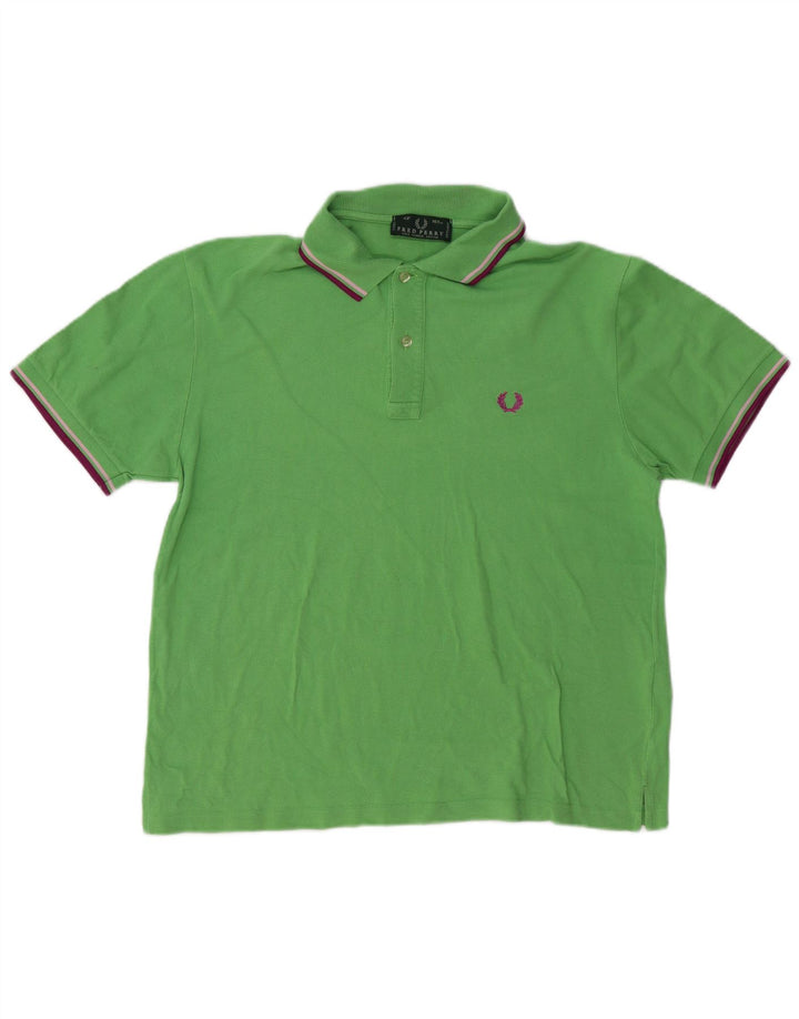 Camisa pólo masculina FRED PERRY algodão verde médio
