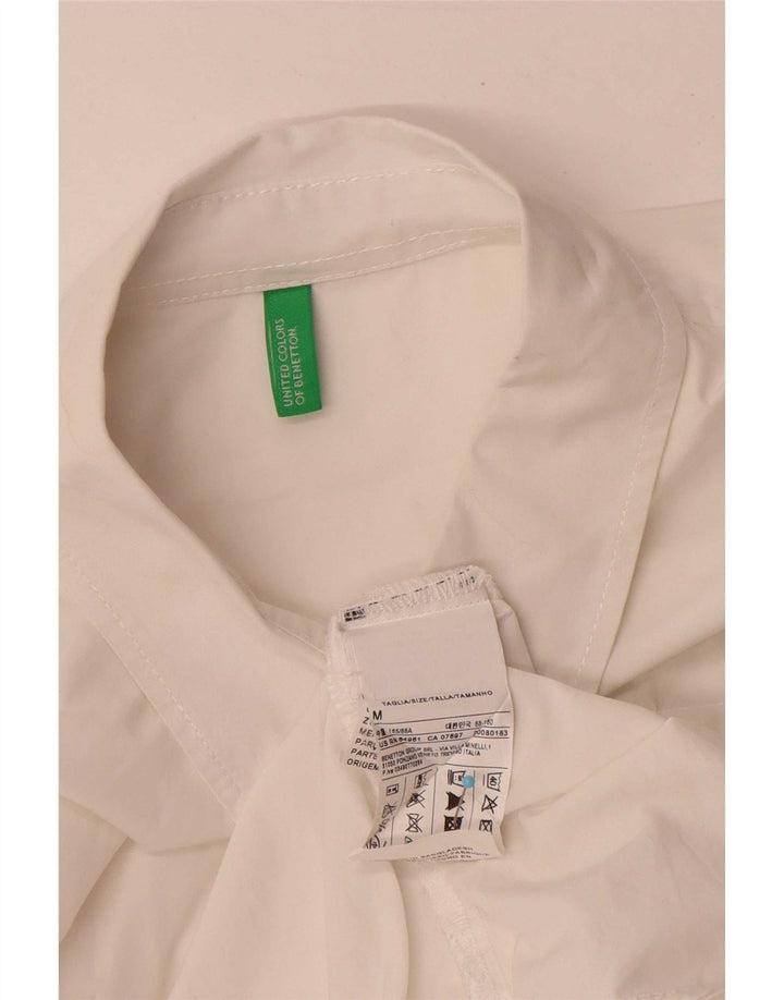 Camiseta feminina Benetton UK 14 algodão branco médio
