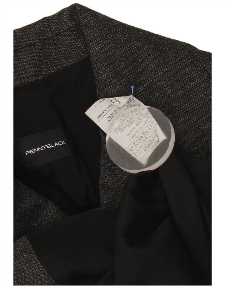 Jaqueta blazer feminina Penny Black com peito duplo Reino Unido 12 cinza médio