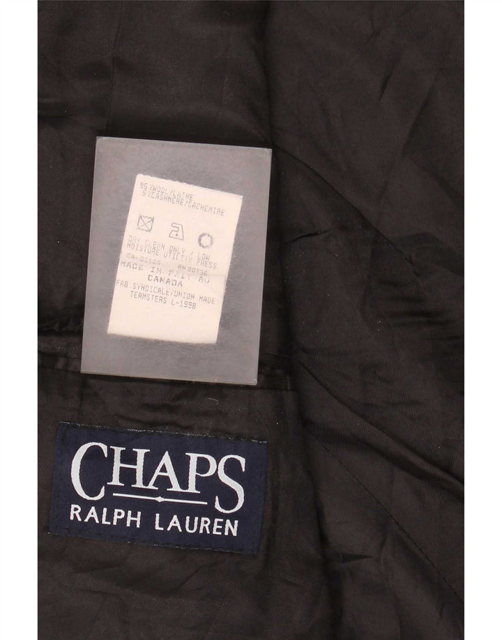 Jaqueta blazer masculina de 3 botões Chaps Ralph Lauren Reino Unido 42 XL cinza risca de giz lã
