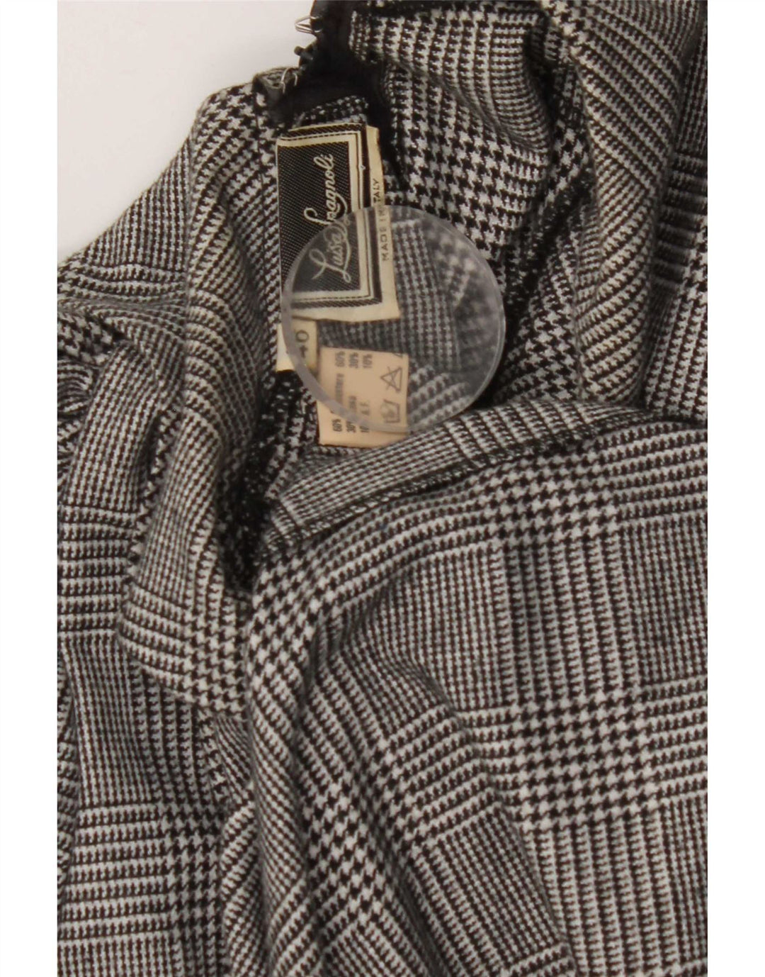 Luisa Spagnoli vestido maxi feminino de manga comprida IT 46 grande cinza houndstooth