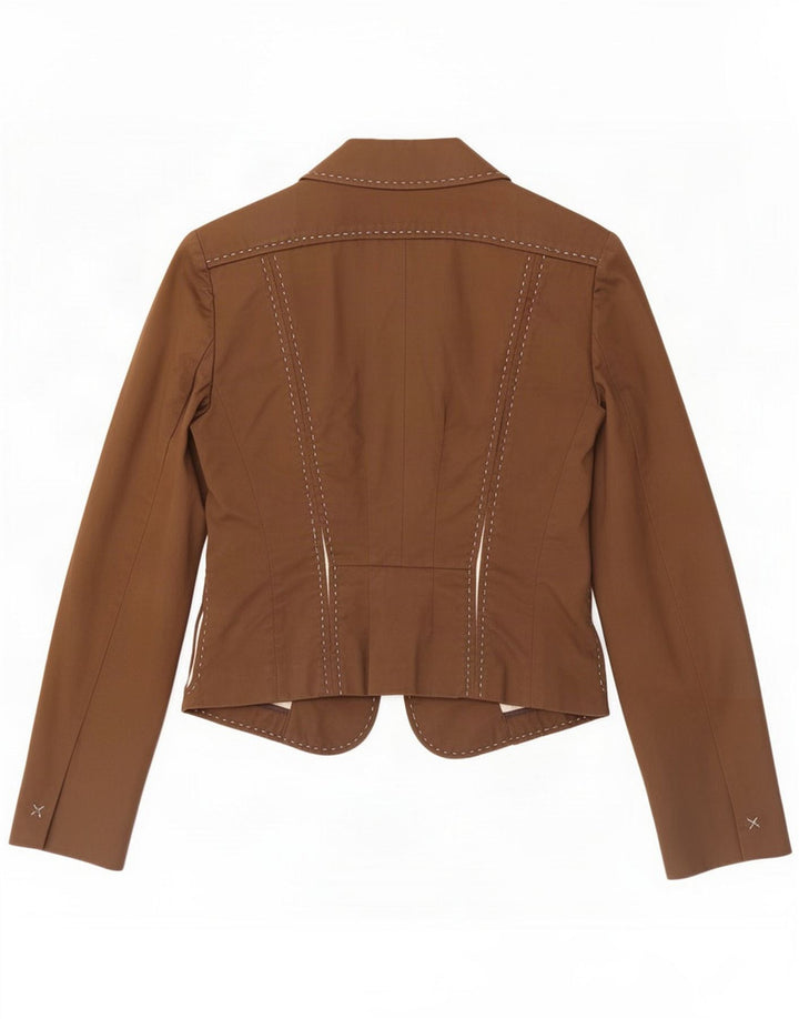 Jaqueta Blazer Feminina Sportmax Reino Unido 12 Algodão Marrom Médio