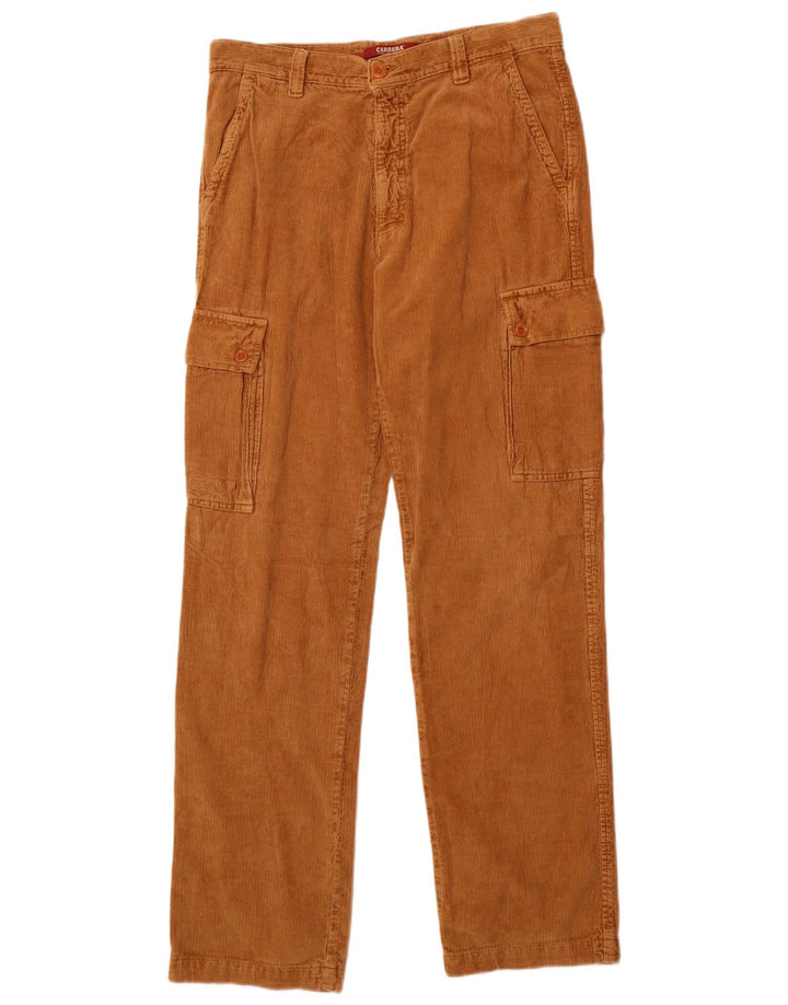 Carrera Mens Cargo Corduroy Calças IT 50 Grande W34 L33 Algodão Marrom