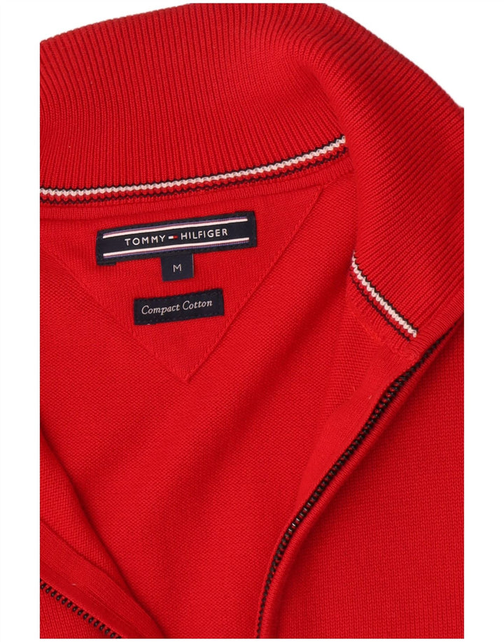 Suéter cardigã masculino Tommy Hilfiger algodão vermelho médio
