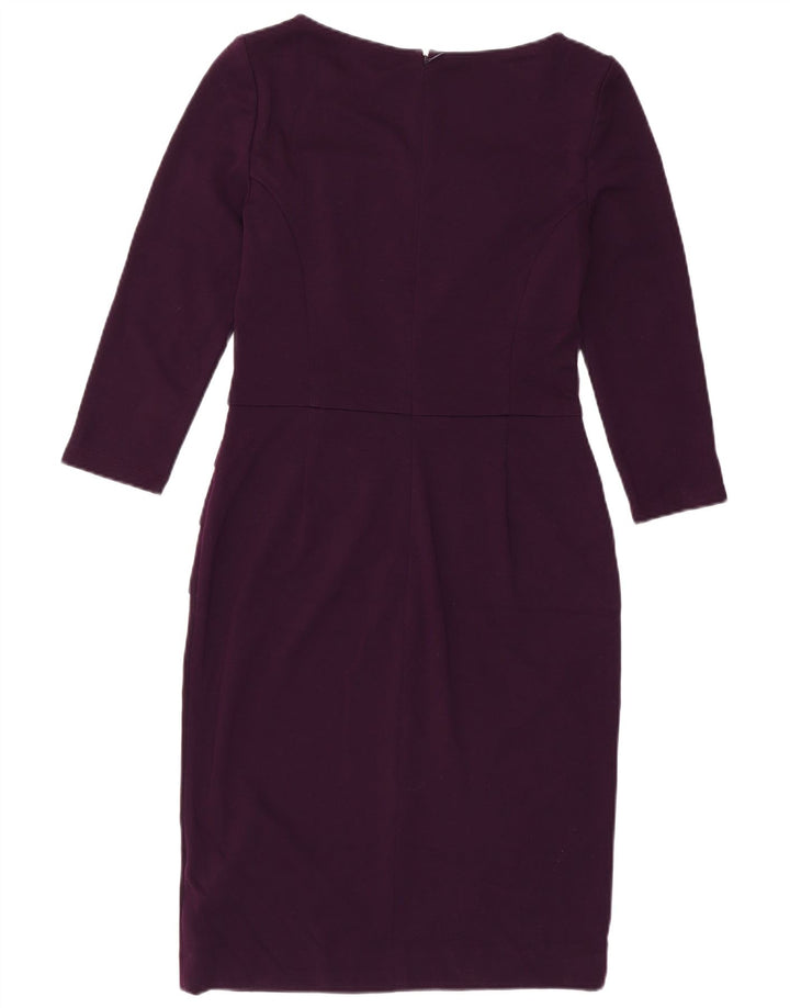 Vestido feminino Chaps manga 3/4 com bainha US 4 pequeno roxo poliéster