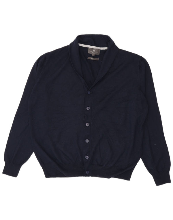 Suéter cardigã masculino Marks & Spencer sob medida 2XL azul marinho acrílico