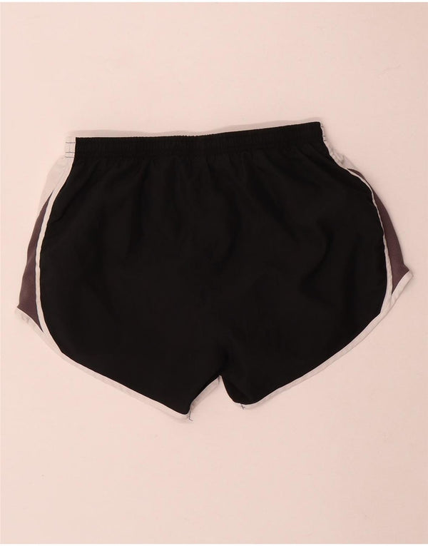 Shorts esportivos femininos Nike Dri Fit UK 10 pequenos pretos em bloco colorido de poliéster