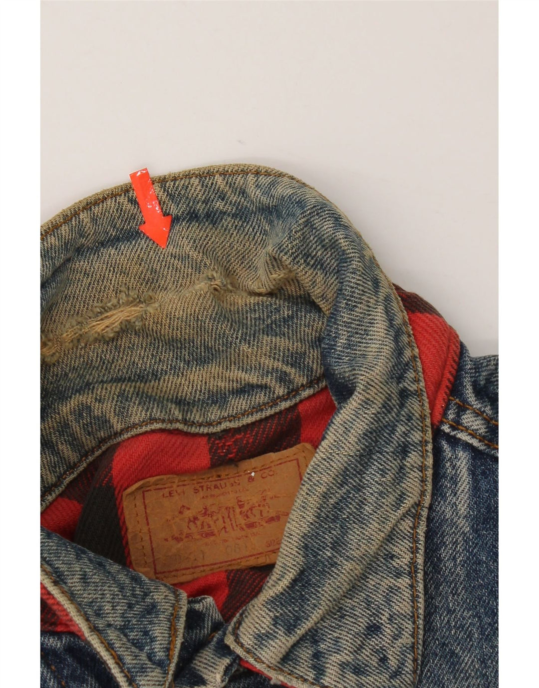 Jaqueta jeans masculina Levi's UK 42 XL azul algodão