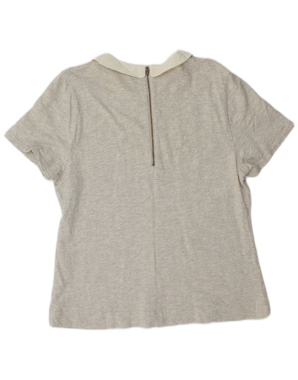 Blusa feminina J. CREW Top UK 18 XL algodão cinza