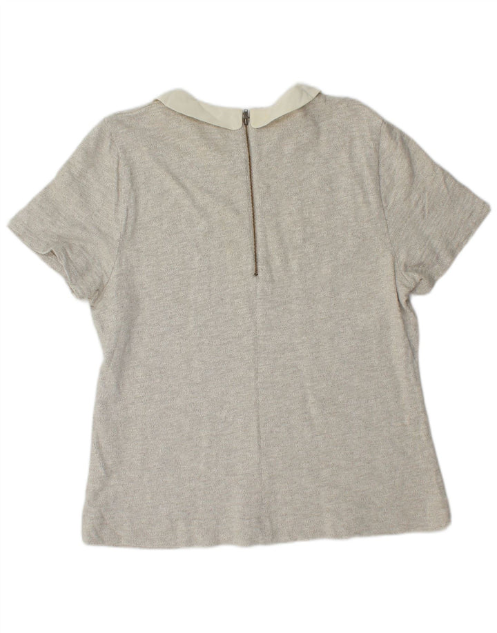 Blusa feminina J. CREW Top UK 18 XL algodão cinza